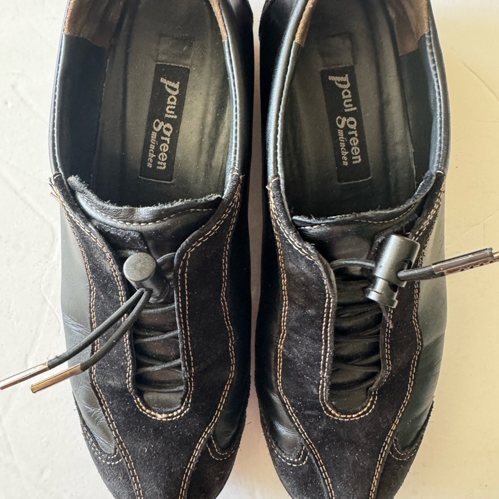 Paul Green Black Leather Shoes women’s size 7.5 - Picture 3 of 4
